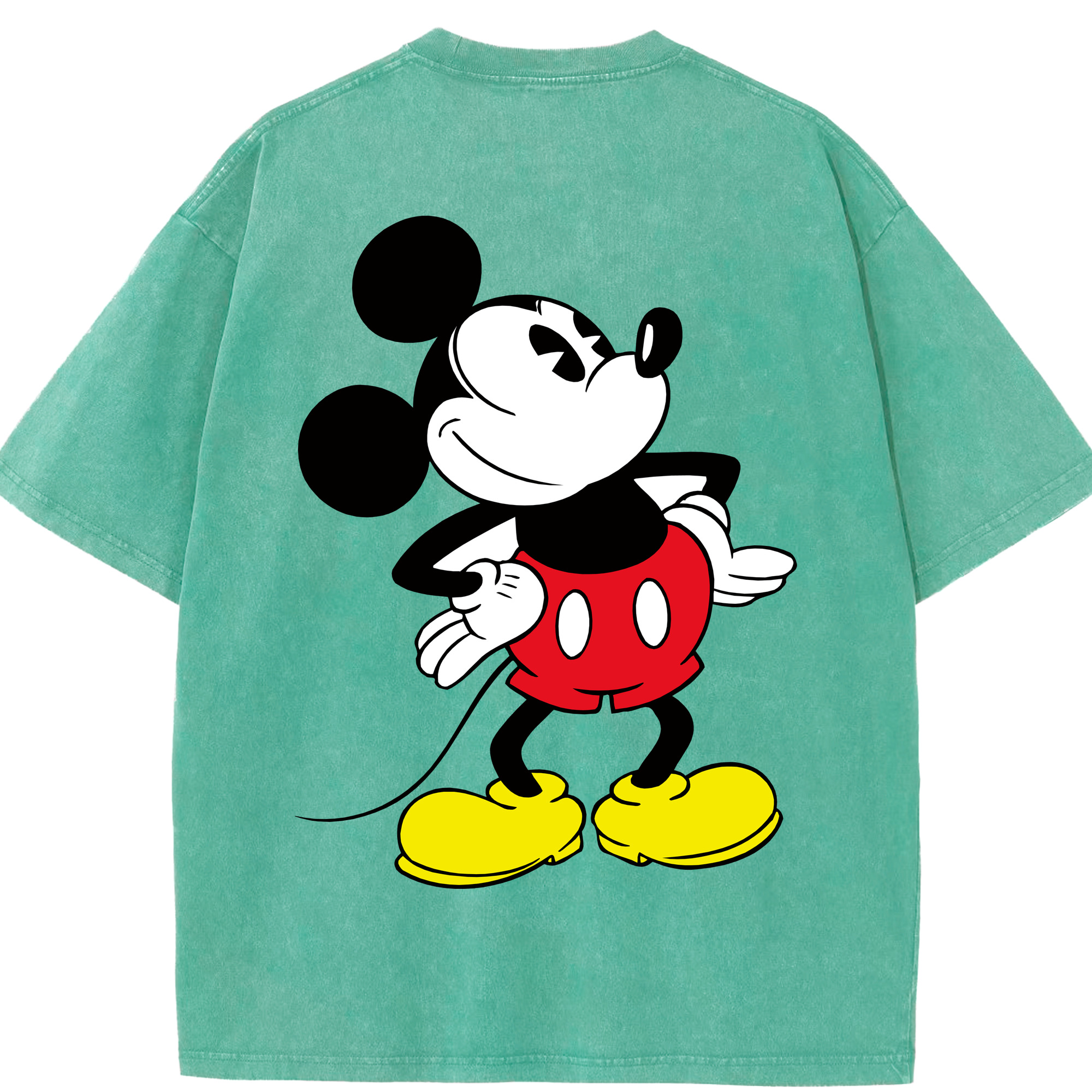 （画像用） ミッキーマウス Mickey Mouse 綿100% ヴィンテージ風 半袖Tシャツ（背面プリント）